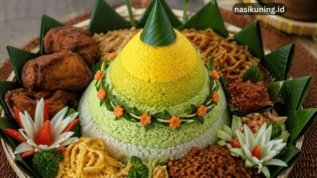 Nasi Kuning Warna Gradasi, Kreasi Cantik yang Menggoda